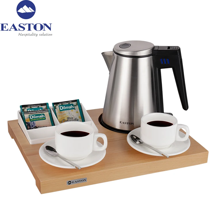 

2024 Hotel appliance New design smart electric kettle with tray for steam room, European standard