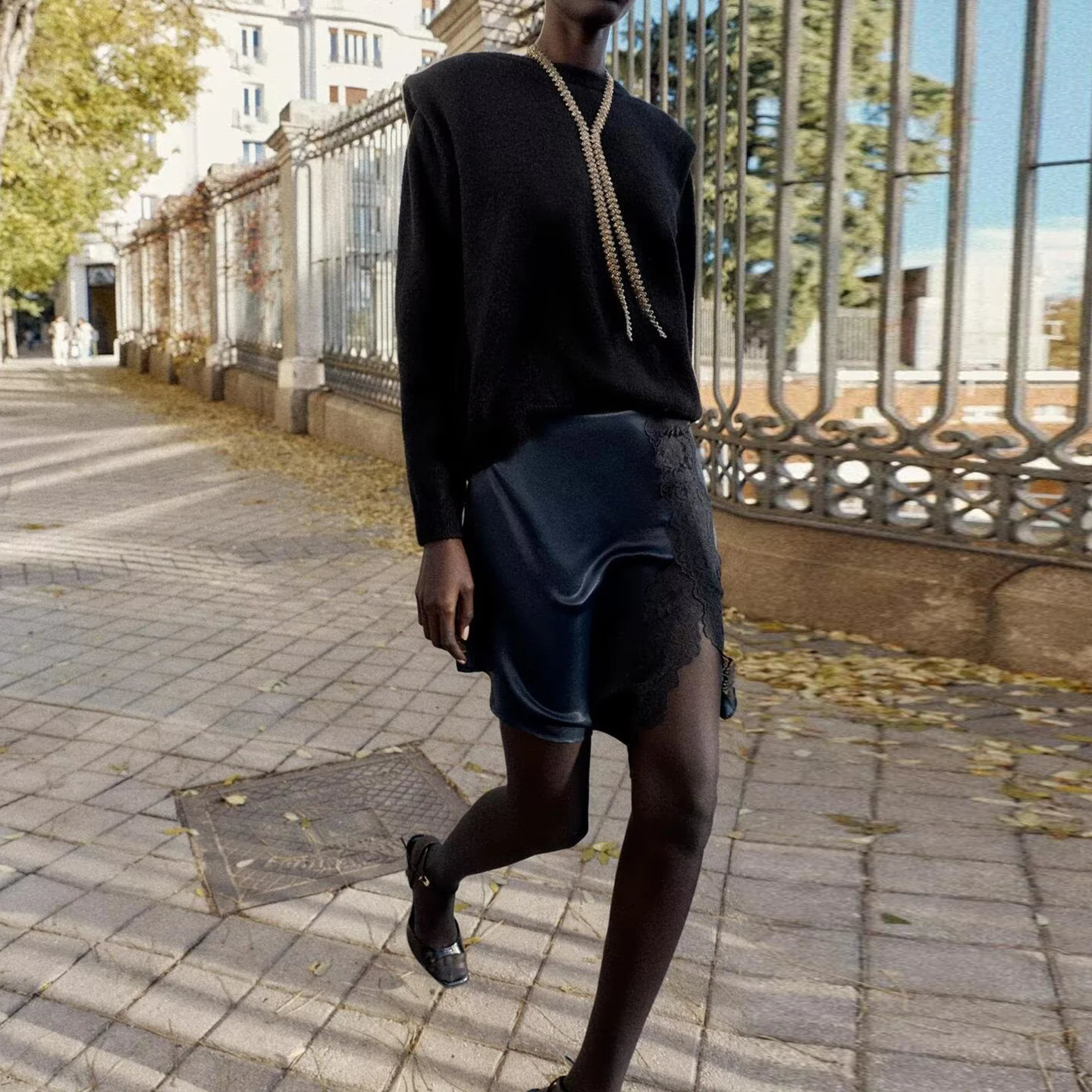 Z2025, neuer Faion-Spitzen-Patchwork-Rock für Damen, Stand-Fit, A-Linien-Rock, mittlere Taille, Design für den täglichen Gebrauch