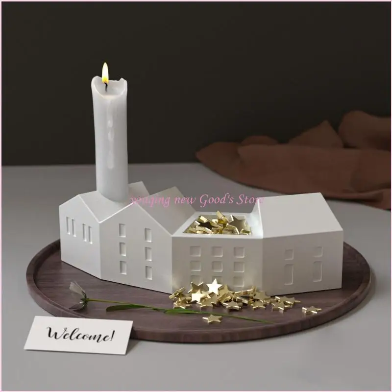 57QA Wiederverwendbare Silikon Haus Form Crafting Werkzeug Für Kerzenhalter Und Dekorative Figur Startseite Dekoration, Der – Detail 9