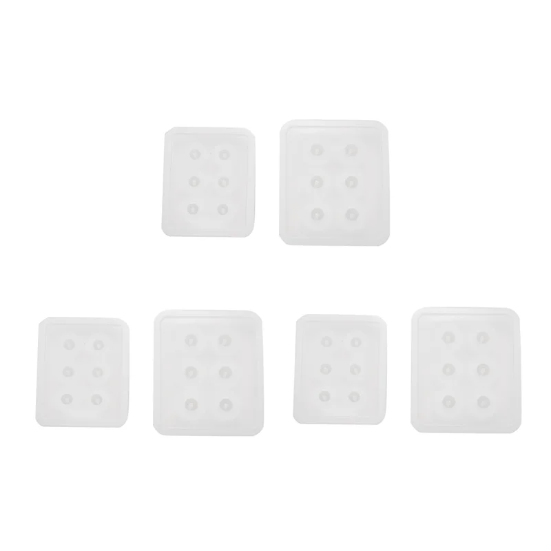 

CGS-6шт сферический шар силиконовые формы для бусин с отверстиями круглая эпоксидная смола для ювелирных изделий, изготовление мыла из полимерной глины