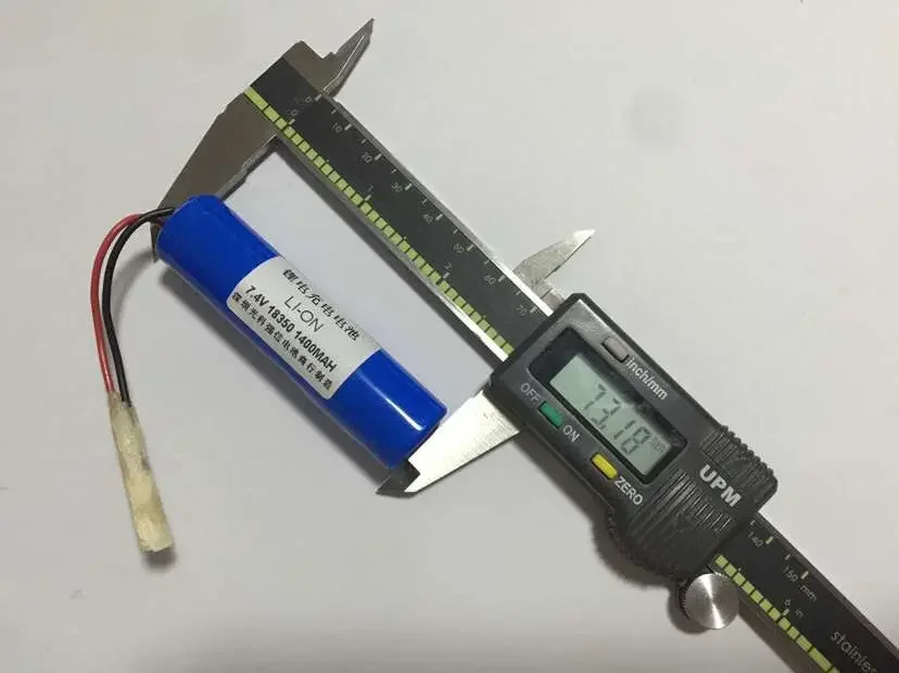 Новая подлинная полимерная литиевая аккумуляторная батарея 7,4 В, 1400 мАч, 18350 онлайн, два с свинцом, литий-ионный аккумулятор