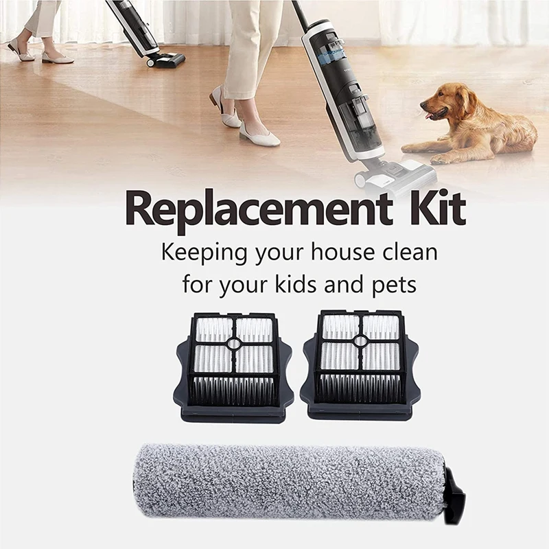 อะไหล่ตัวกรอง HEPA และลูกกลิ้งแปรงเหมาะสำหรับ tineco ifloor 3/ifloor ชิ้นส่วนเครื่องดูดฝุ่นเปียกแบบไร้สายหนึ่ง S3