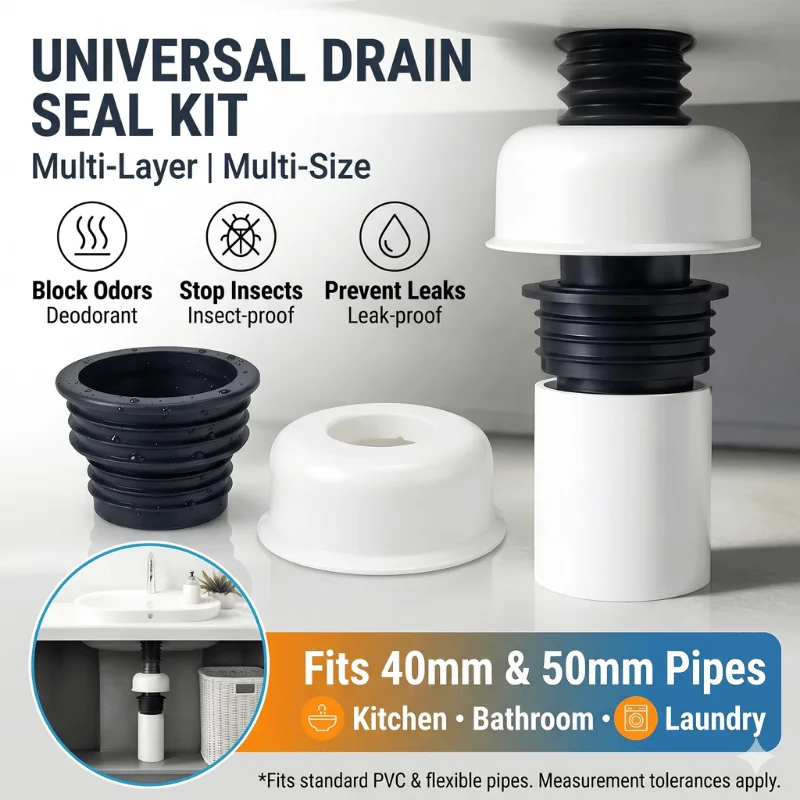 

Universal Silicone Drain Seal Ring Anti-Odor Sewer Sealing Plug for 40/50mm Pipe Kitchen Sink Bathroom Deodorant Filter Cover