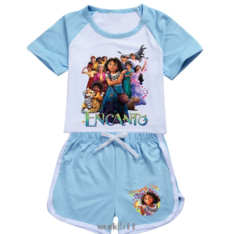 Encanto 3D desenhos animados roupas infantis, novo filme t-shirt e shorts para o bebê, terno esportivo, 2-15 anos de idade