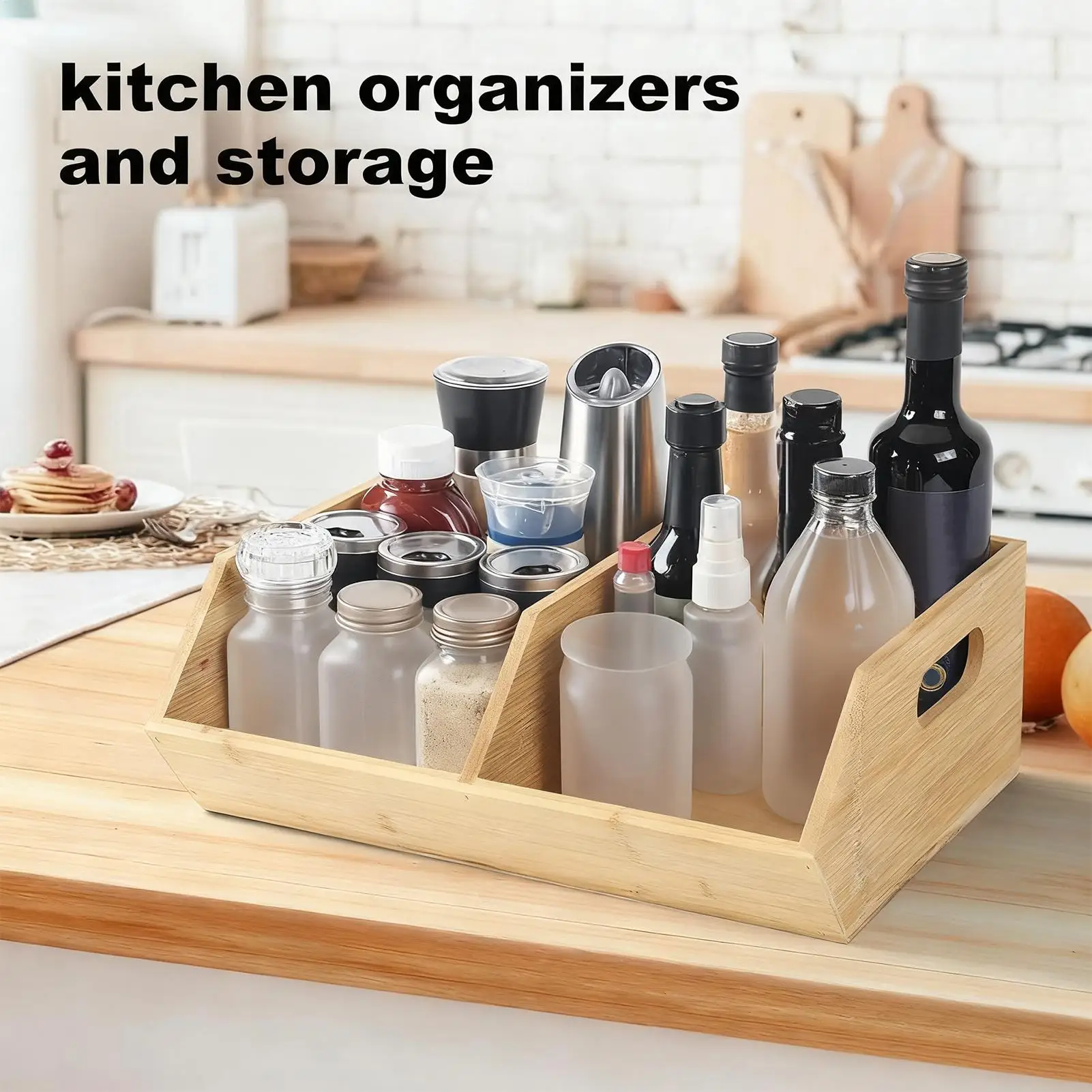 Pantry Organizer Wooden Organizer Stackable Storage Pantry Bins for Kitchen Bathroom Food Snack Potato Onion Home view 5