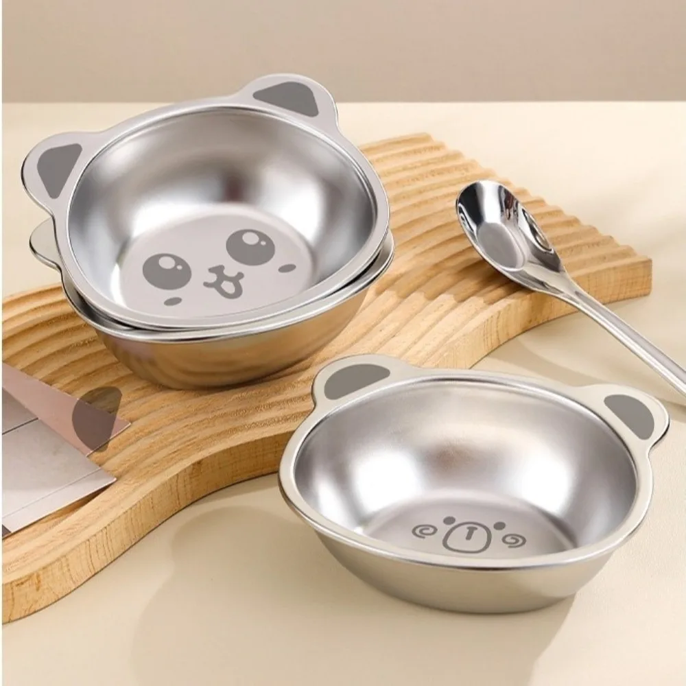 

316 Stainless Steel Kid Meal Bowl Cute Bear Design Eco-Friendly Children Food Container 350ML Capacity Anti Scalding Salad Bowl