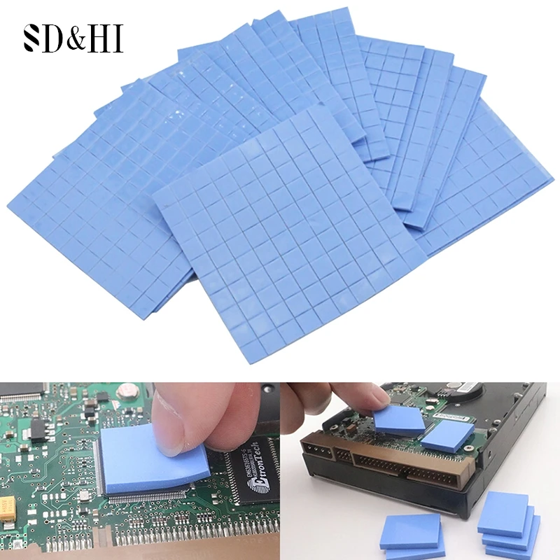 100Pcs/pack Thermal Pad GPU CPU Heatsink Cooling Conductive Silicone Pad 10*10*0.5mm