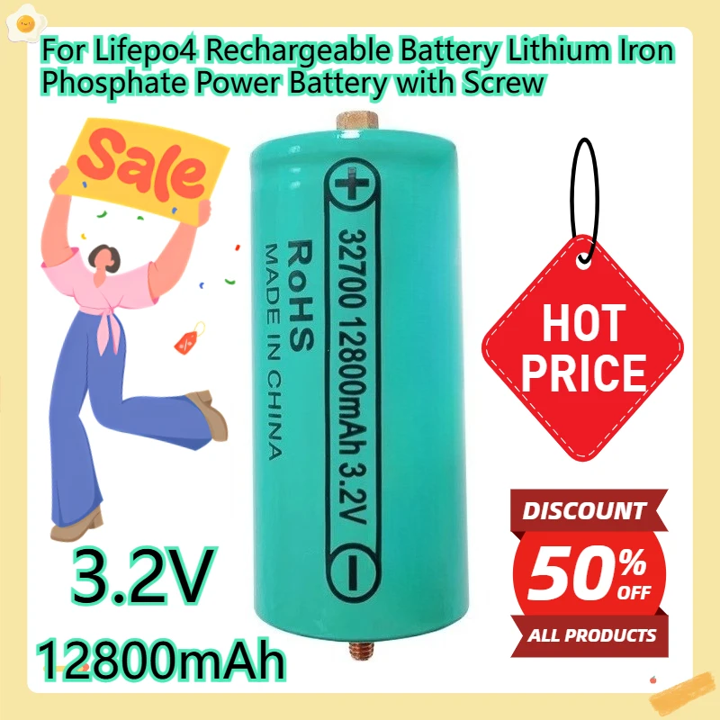 

For Lifepo4 Rechargeable Battery Lithium Iron Phosphate Power Battery with Screw 12800mAh 3.2V