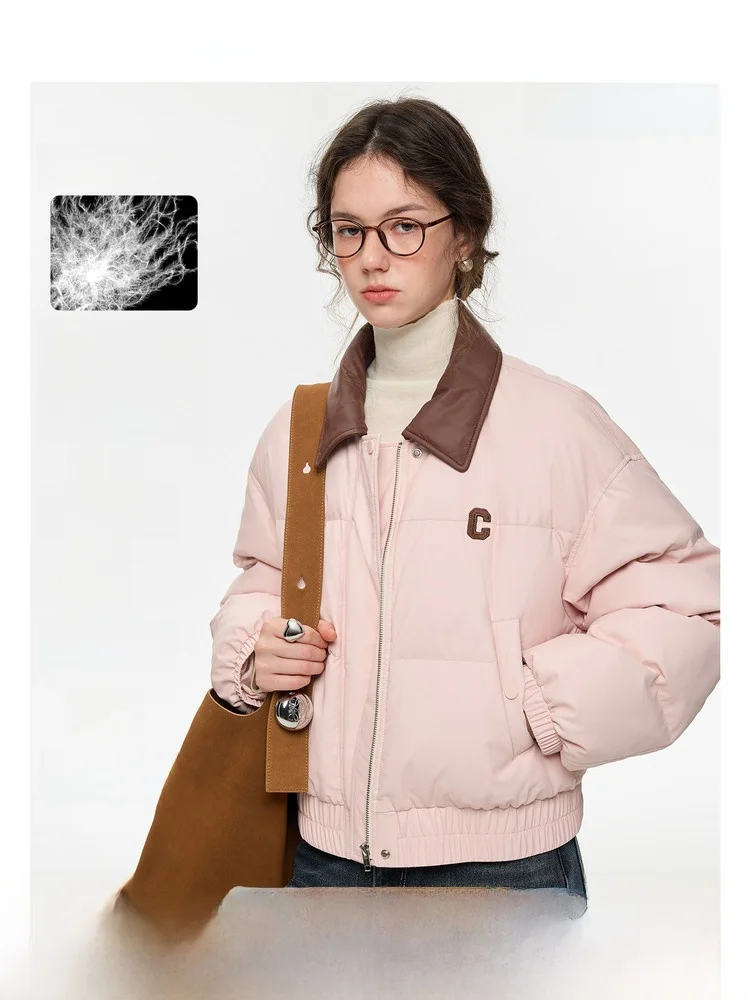 

VEGA CHANG Women's down Jaet 2025 New Winter 90 White Du down Comfortable Sweet Sle Long Sve Warm Zipper Closure