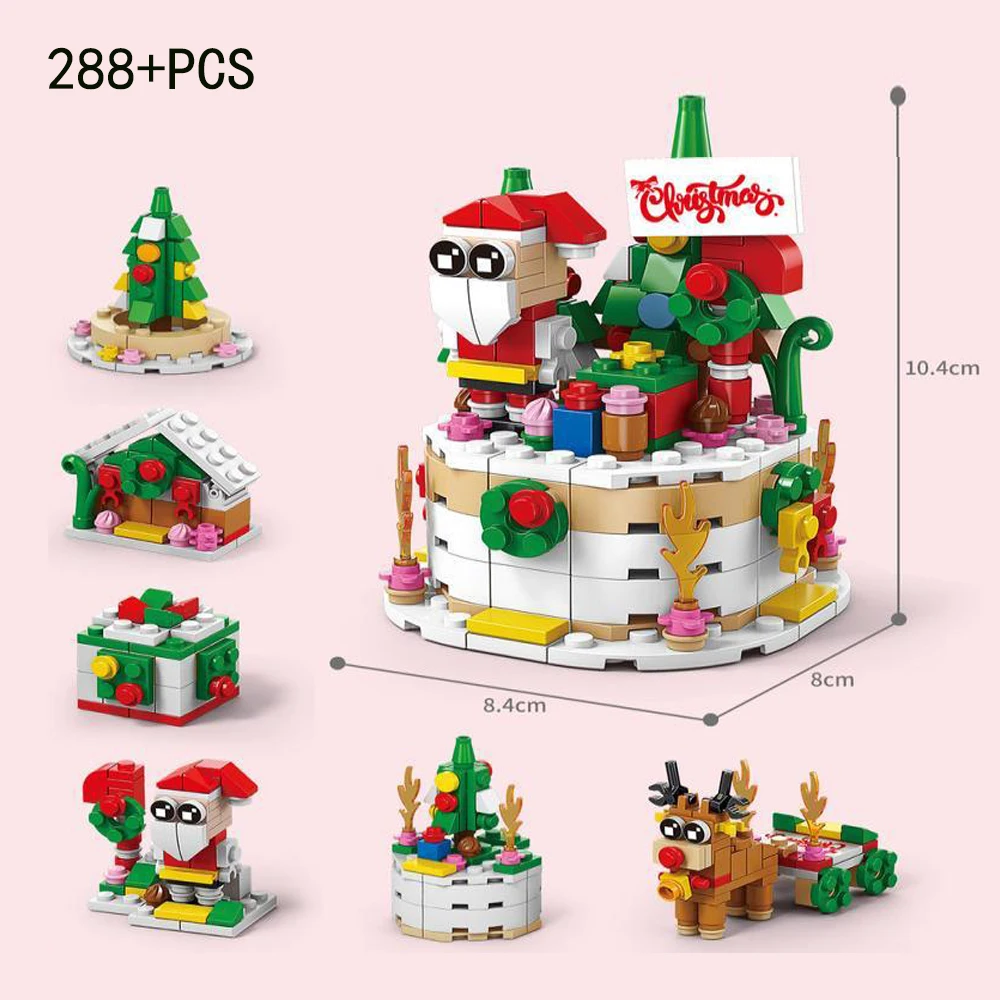 6 In 1 Ziegel Weihnachten Serie Spielzeug Bausteine Set Kreative Winter Dorf Haus DIY Ziegel Spielzeug Für Kinder Junge mädchen Weihnachten Geschenk