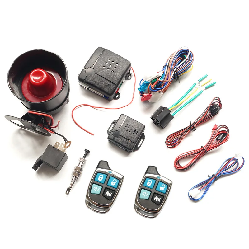 

Car Auto Burglar Alarm Keyless Entry with 2 Remote Controls Door Lock Siren Wiring Harness Universal Car Alarm Security System