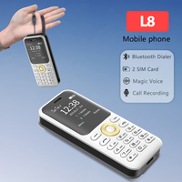 NEW 2G Mini Laser Mobile Phone 2 SIM Bluetooth Dialing Magic Voice Call Recording Blacklist Speed Dial Small Tool Feature Phone