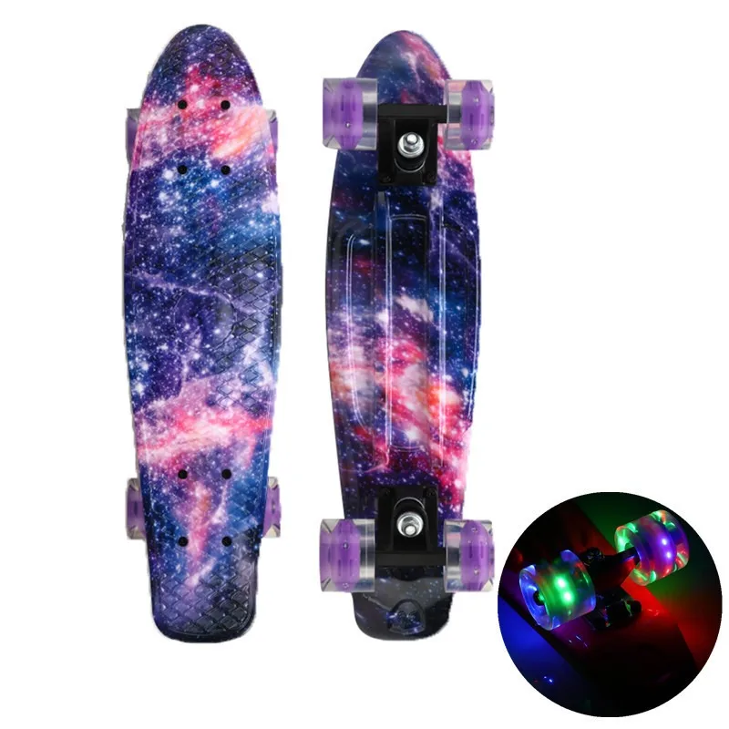 Cruiser Skateboard Fish Board Children Scooter PP Longboard Penny Board Complete Printed Banana Skate Board