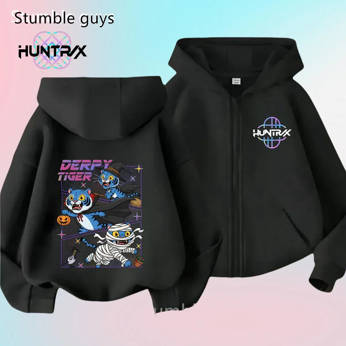 

Kids KPop Demon Hunters Zipper Hoodie 3-12Y Spring Autumn Sportswear Boys Clothes Girls Warm Print Casual Halloween