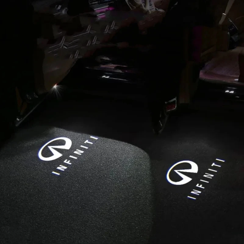 Lámparas de Ambiente para Automóvil, Proyector de Luz LED con Logotipo para Puerta de Coche, para Infiniti Q50 Q70 QX50 M37 FX35 FX37 Q60 G37 FX50 EX35 EX37 QX70 QX80