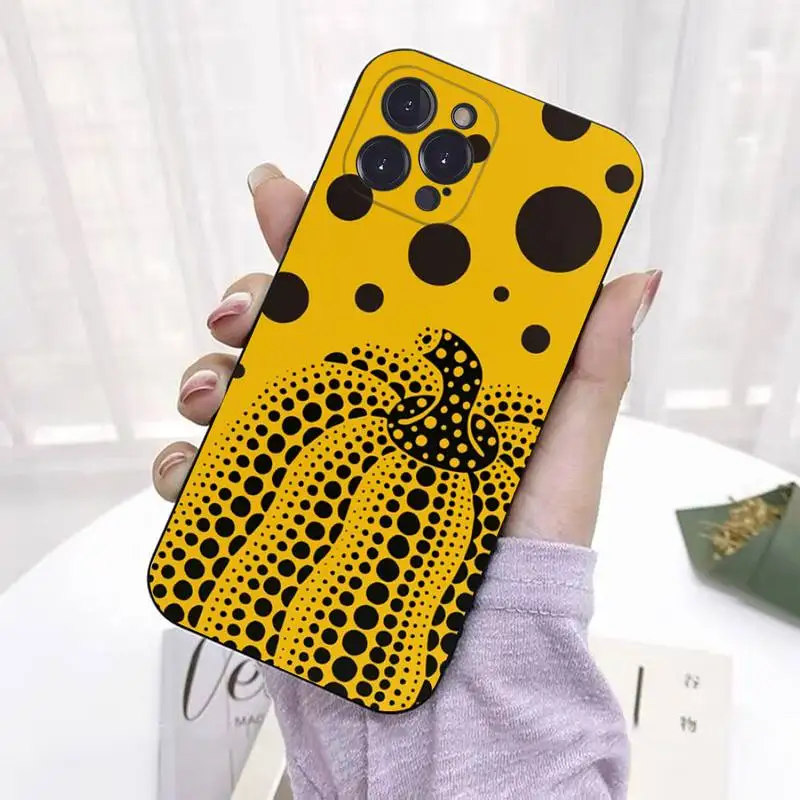 Yayoi Kusama Pumpkin Phone Case for iPhone 11 12 13 Mini Pro Max 8 7 6 6S Plus X 5 SE 2020 XR XS Funda Cover