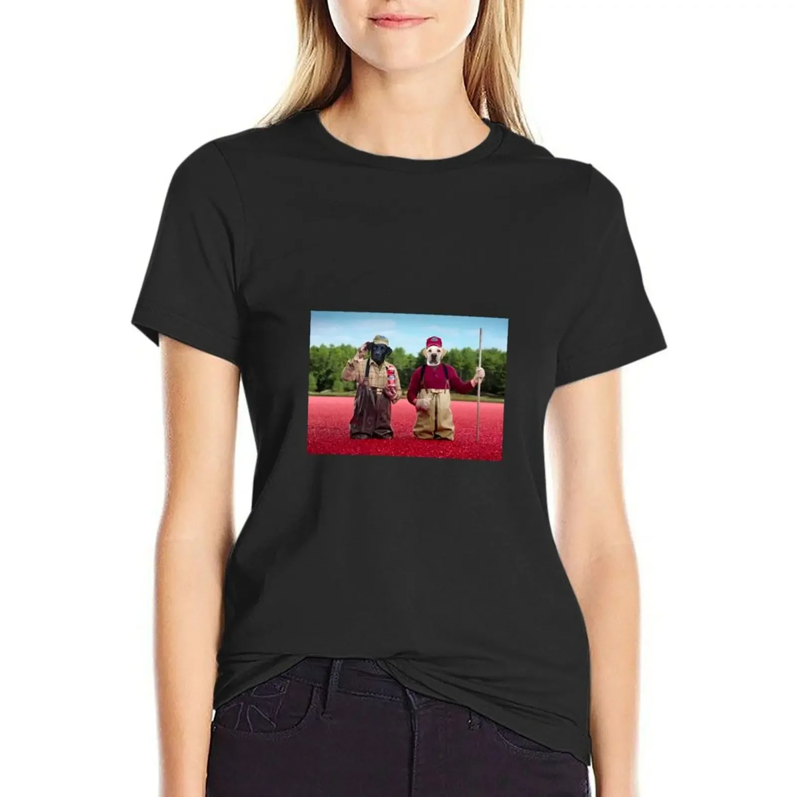 

Cranberry dogs T-Shirt plain tees Short sleeve tee black t-shirts for Women