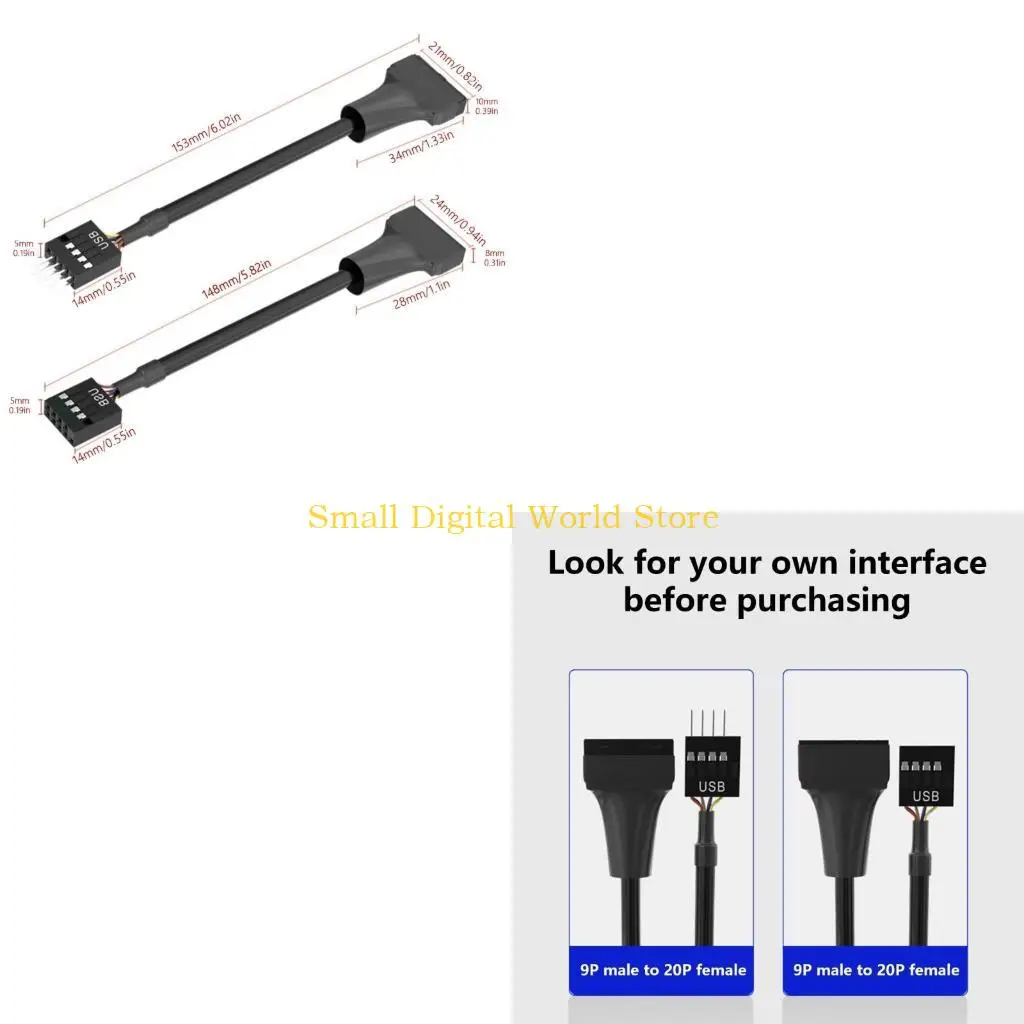 77UB USB to 2.0 Interfaces Cable for Bridging Between Advanced USB 19pin Boards and USB 2.0 Units