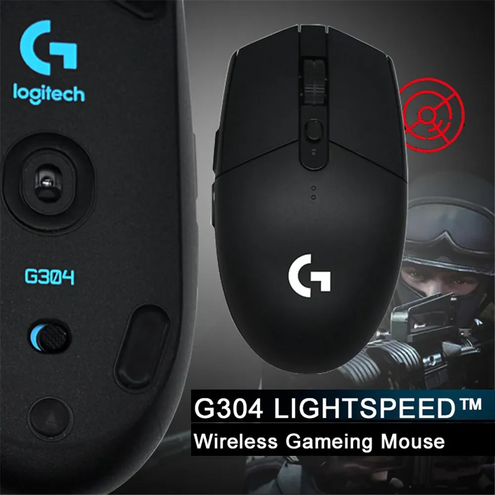 Классическая беспроводная игровая мышь Logitech G304/305, быстрый отклик и длительный срок службы батареи, точное позиционирование, несколько вариантов цвета