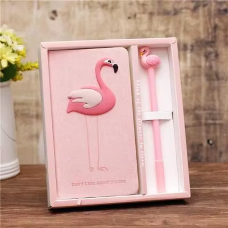 Pink Girl Notebook Zakka Lovers Flamingo Notebooks Gift Box Set School Supplies Planners Escolar Stationery Sketch