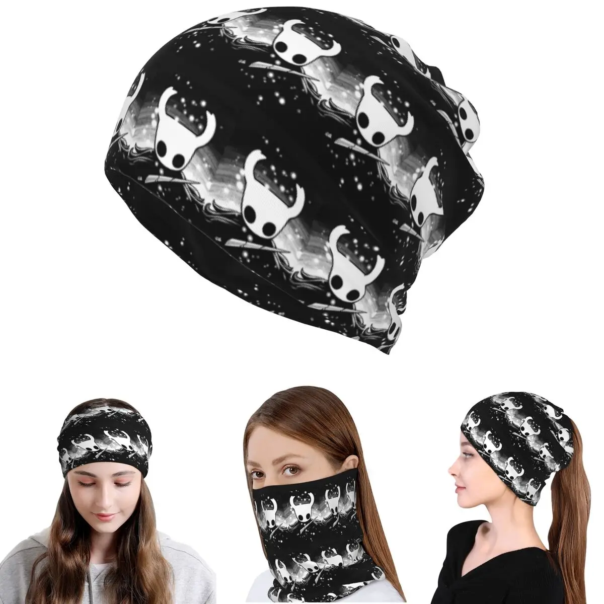 

Ghost Knight Hollow Knight Game Bandana Neck Cover Magic Scarf Warm Headwear Beanies Hat Unisex Adult Breathable