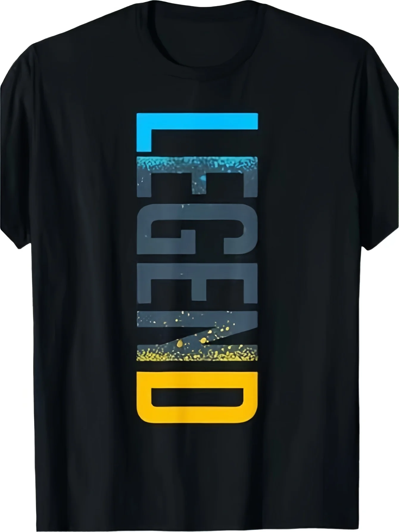 Legendary Vertical Street Style Retro Gamma Blue T-Shirt 2026 Summer Short Sleeve Printed T-Shirt 180g