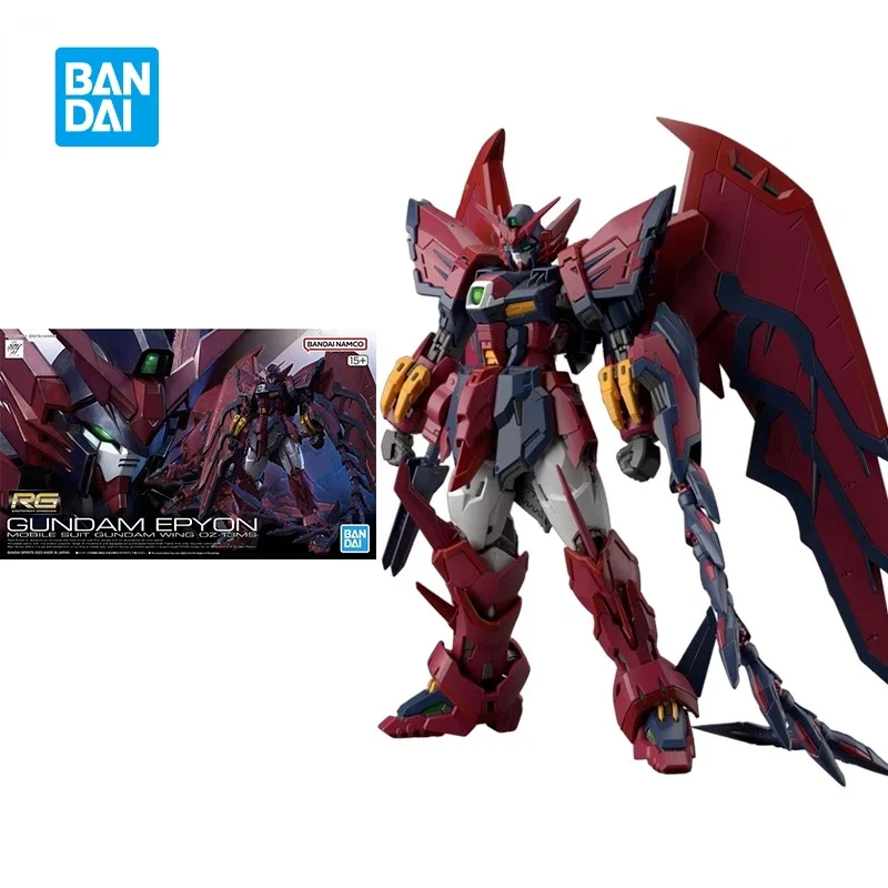 In Stock Bandai Original Gundam PVC Model RG 1/144 GUNDAM EPYON Anime Action Figures Toys Collectible Ornaments Hoilday Gifts