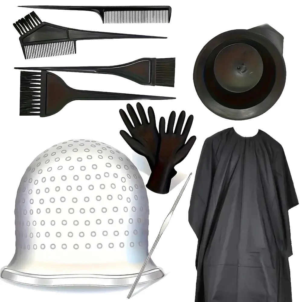 2025 Nueva gorra para resaltar el coloración del cabello, gorro para resaltar el cabello con gancho, herramientas de teñido reutilizables profesionales para todo tipo de cabello para persona