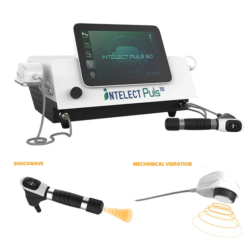 2-in-1 pneumatische Stoßwelle + Ultraschall-Tiefengewebevibrator, Wirbelsäulen-Luftdruck, Schmerzlinderung, Therapiegerät