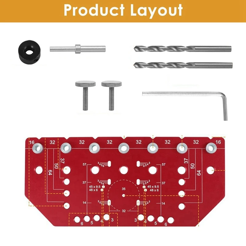 Shelf Pin Jig And Hinge Jig Two-In-One Self-Contained Clamping Aluminum Alloy Shelf Pin Drilling Jig For Furniture