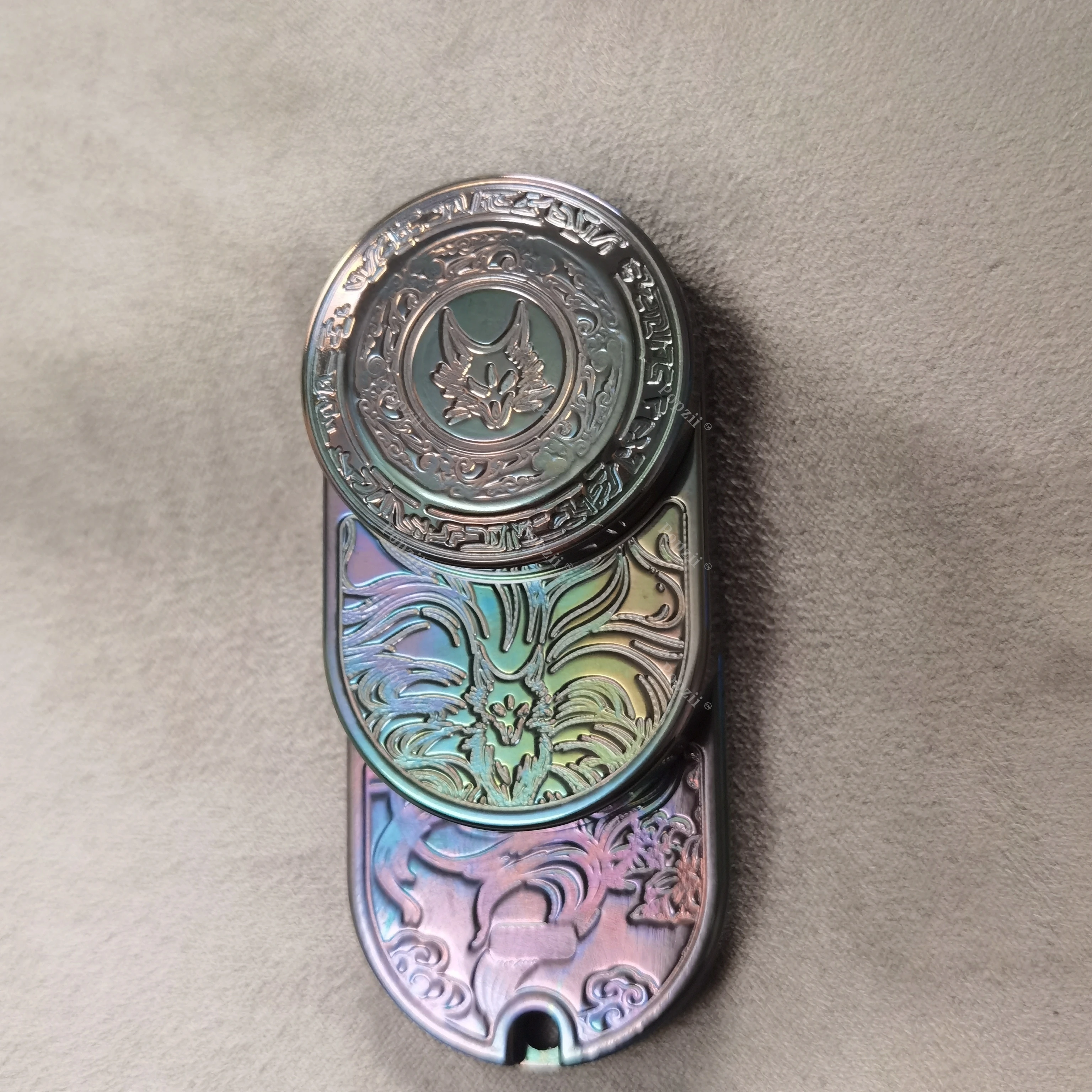 ZD EDC Fox يدور اليسار واليمين 360 °   لعبة تململ منزلق الدفع الميكانيكي، أدوات تخفيف التوتر المكتبية، ألعاب القلق