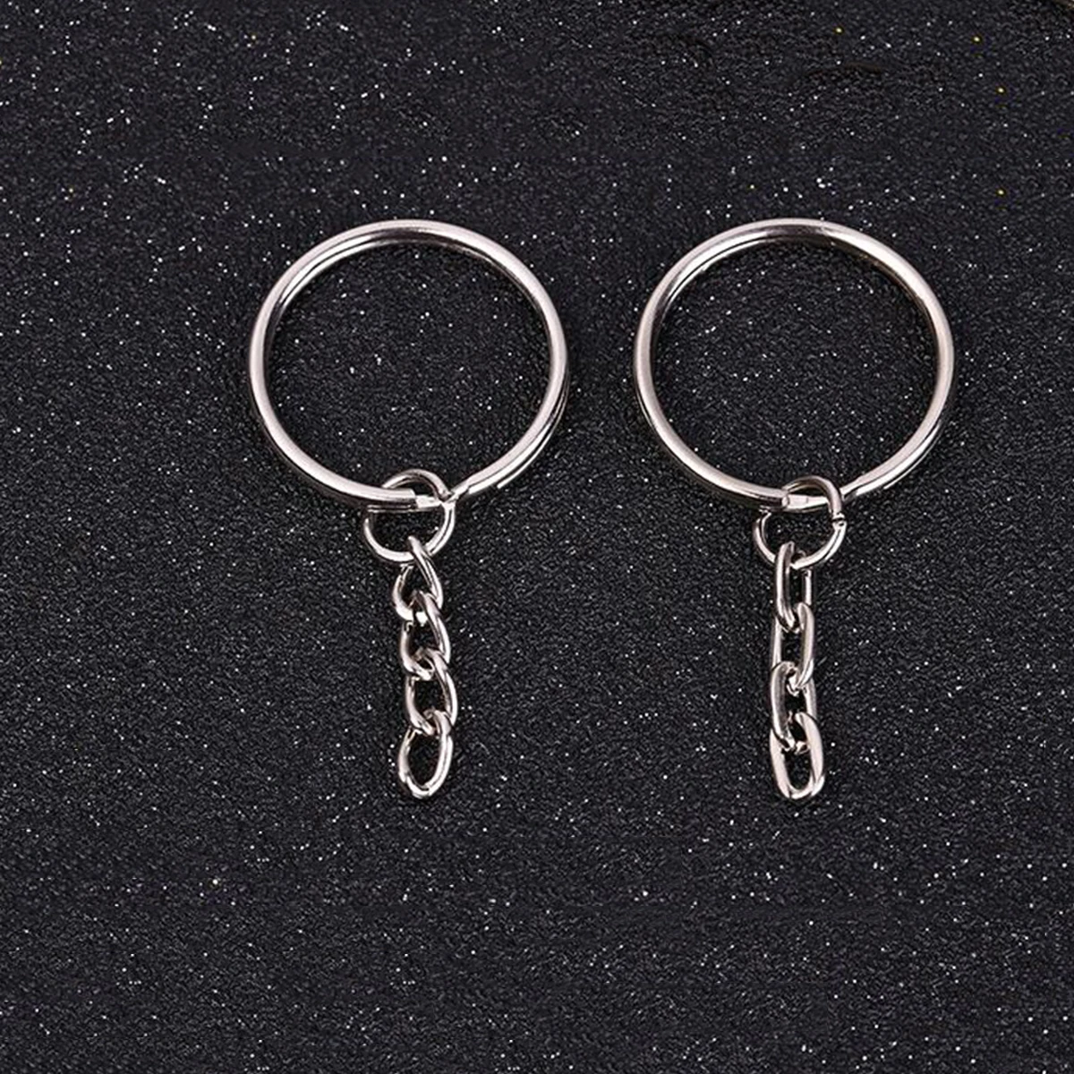 

100 Pcs Key Ring DIY Keychain Lanyard Chains Keyring Metal with Split Connecter