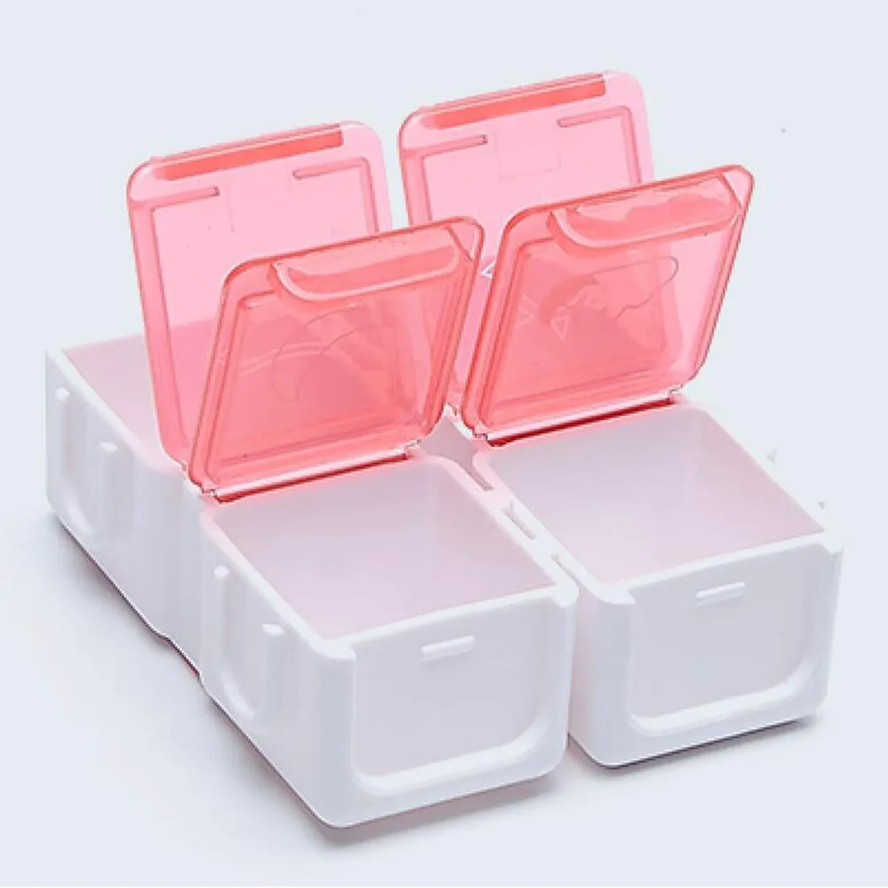 1Pcs Smart Alarm Pill Box 3-Compartment Medicine Organizer with Color-Coded Transparent Lids Easy-Open Ridges 4-Alarm Timer