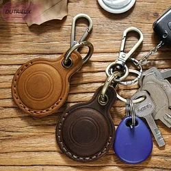 Retro Leather KeyRing For Apple Airtag Locator Tracker Device For Airtag Bracelet Anti-drop Protective Case Keychain Accessories