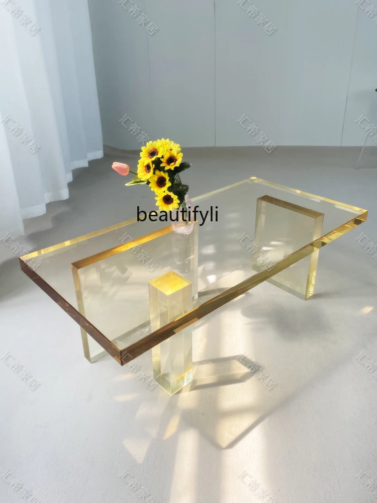 

High-End Acrylic Tea Table Modern Non-Mainstream Style Personalized Custom Rectangular Transparent Table Hotel Homestay