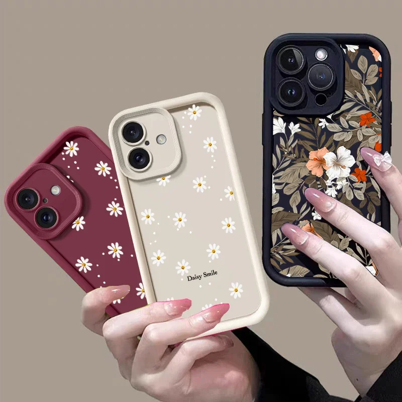 INS Smile ديزي زهرة جراب هاتف لموتورولا موتو G22 G24 G84 G53 G14 G60 E13 E22 Edge 50 Pro 40 Neo 50 Fusion 5G غطاء غير لامع