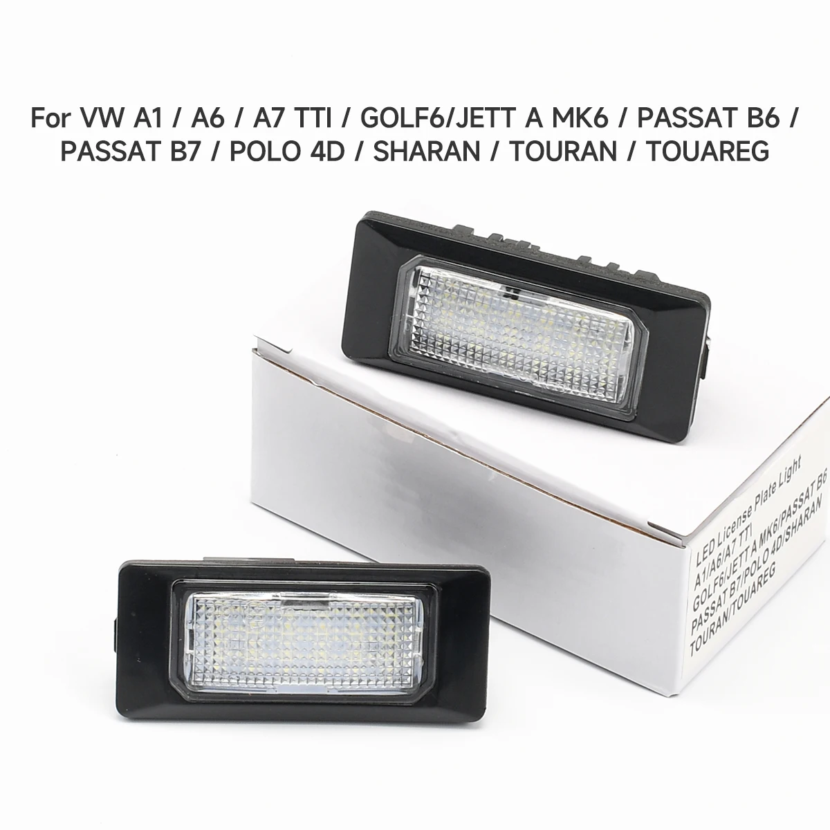 2pcs LED License Plate Number Light For VW A1 A6 A7 TTI GOLF6 JETT A MK6 PASSAT B6 PASSAT B7 POLO 4D SHARAN TOURAN TOUAREG