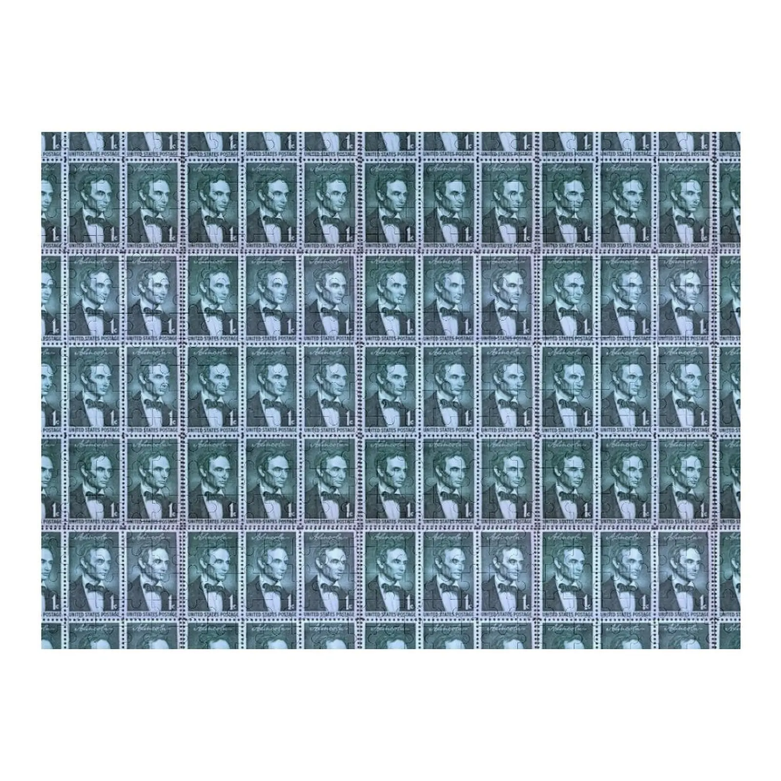 Lincoln, president Abe 1959 Vintage postzegel puzzel aanpasbaar cadeau Iq houten puzzel voor volwassenen