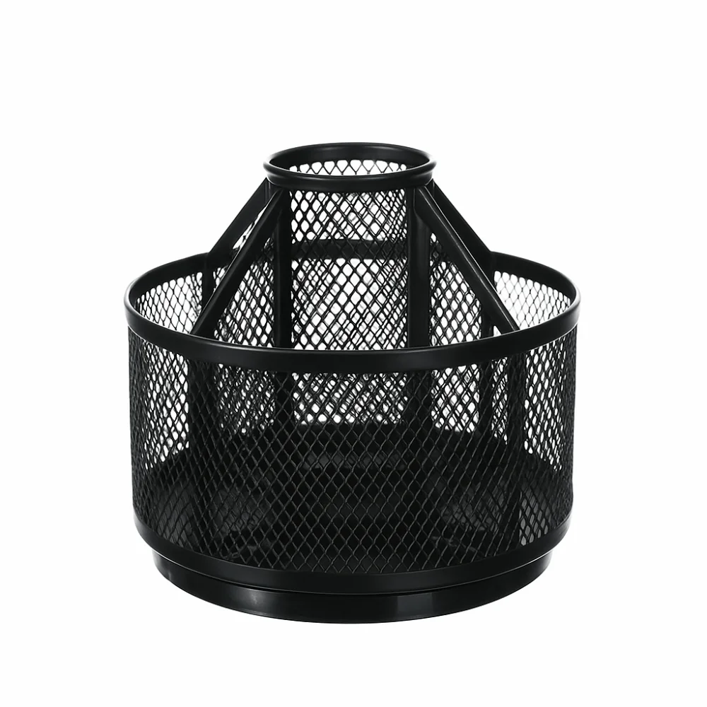 

Высококачественный многофункциональный держатель для ручек, металлический держатель для кистей для макияжа с вращением на 360 градусов, сетчатый настольный ящик для хранения, домашний офис