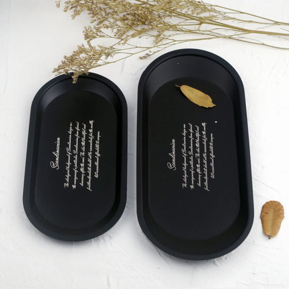 

1pc Stainless Steel Organizer For Phone Watch Keys Jewelry Coin Stainless Steel Tray Coin Tray Desktop Holder S Black