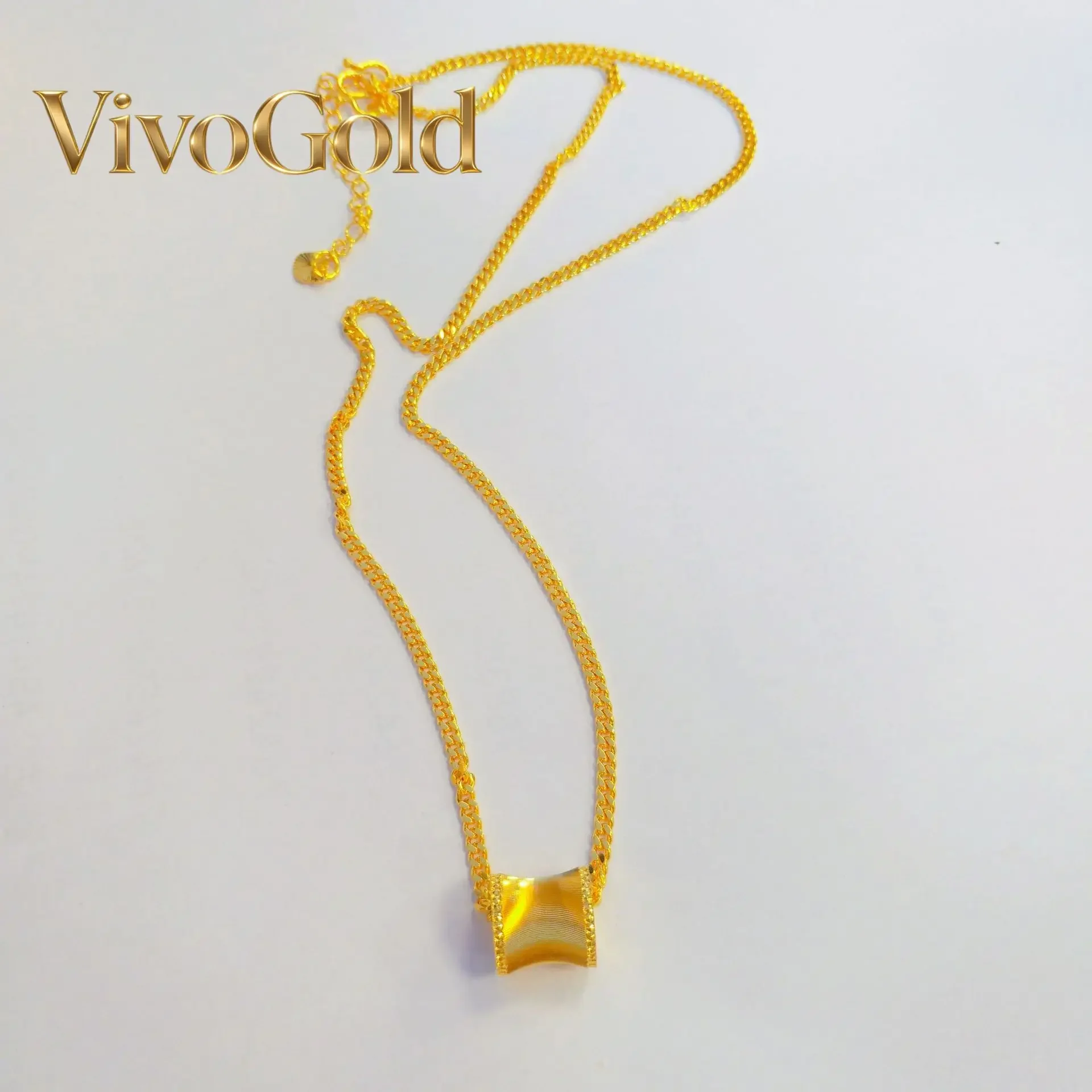 VivoGoldGolden CNC cat-eye slim waist necklace 9999 24K real gold women's fashionable high-end light luxury chain jewelry