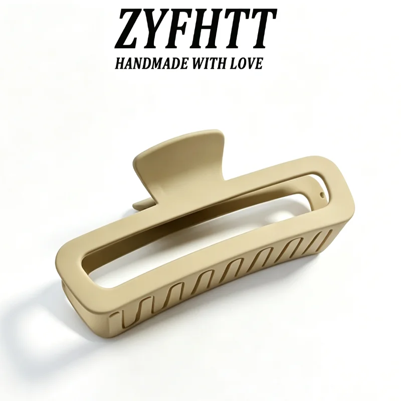 1/4 Stück ZYFHTT Einfarbige Matte Frosted Rechteckige Haarklammer für Frauen Täglicher Gebrauch Große Haifischklammer Modische Mädchen-Haarspange – Detail 8