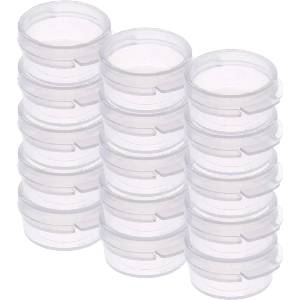 25Pcs Transparent Round Plastic Soil Sample Jars with Lids for Lab Science Chemistry Research Moisture Observation Storage