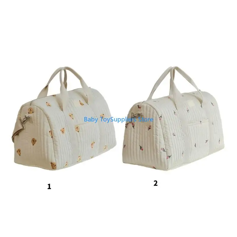 

R1WF Stylish Portable Nappy Case Storage Bag Quality Fabric Organiser Bag with Spacious Compartment for Baby Essential