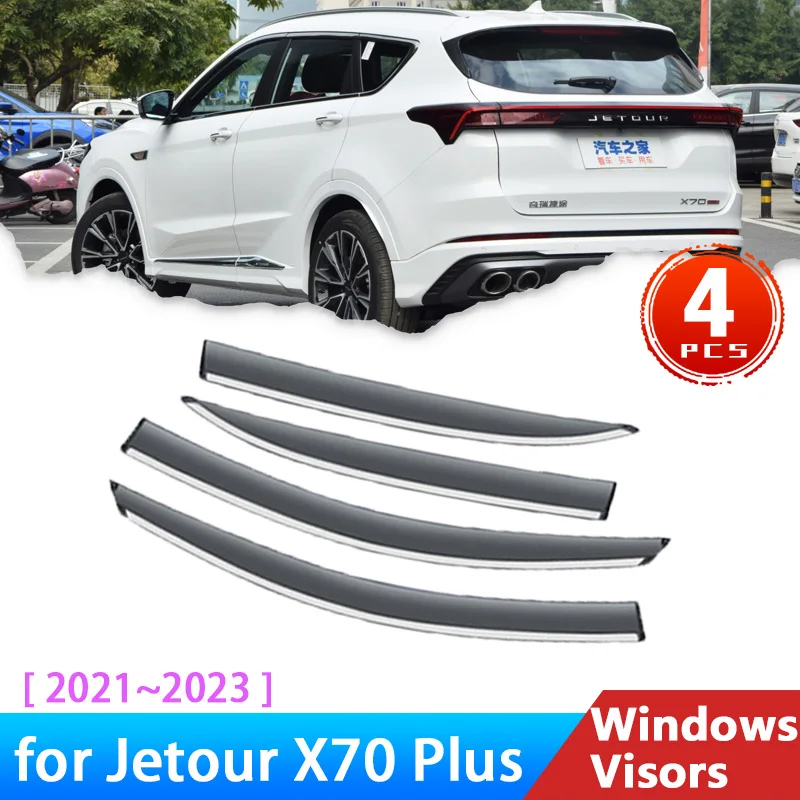 

4x Deflectors for Jetour X70 70 Plus 2021 2022 2023 Accessories Car Side Windows Visors Rain Eyebrow Sun Visor Grands Windshield