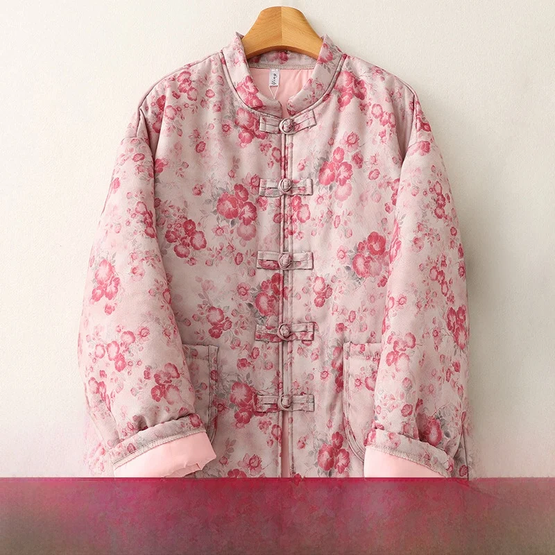 

Модный хлопковый джет с пуговицами, свободный крой, воротник-стойка, новое поступление, зимняя женская одежда