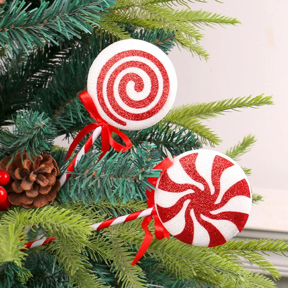 2-teiliges Plug-in mit Weihnachtssimulation, Süßigkeiten-Lutscher-Dekoration, Weihnachtsbaumdekoration, Weihnachtsgeschenk, geeignet für Weihnachten,