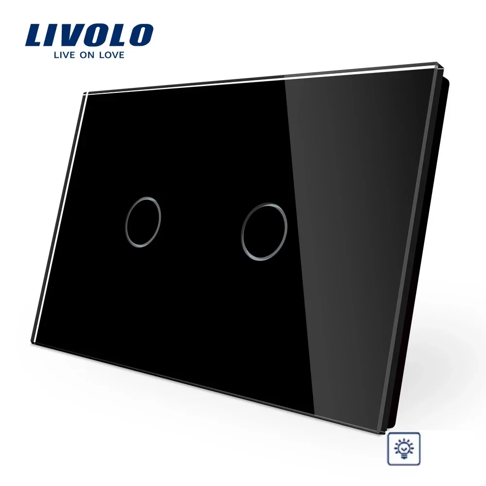 

Livolo Touch Switch,VL-C302D-81, Crystal Glass Panel, US/AU Standard, Dimmer Control Wall Light for Home Automation