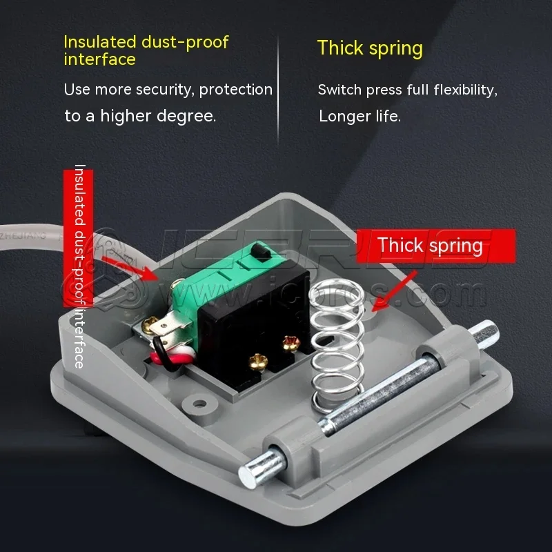 Foot Switch TFS-201 AviAtion Plug, 2-core, 3-core Dispensing Machine Terminal Machine, Pedal Foot Switch, 2-meter Wire