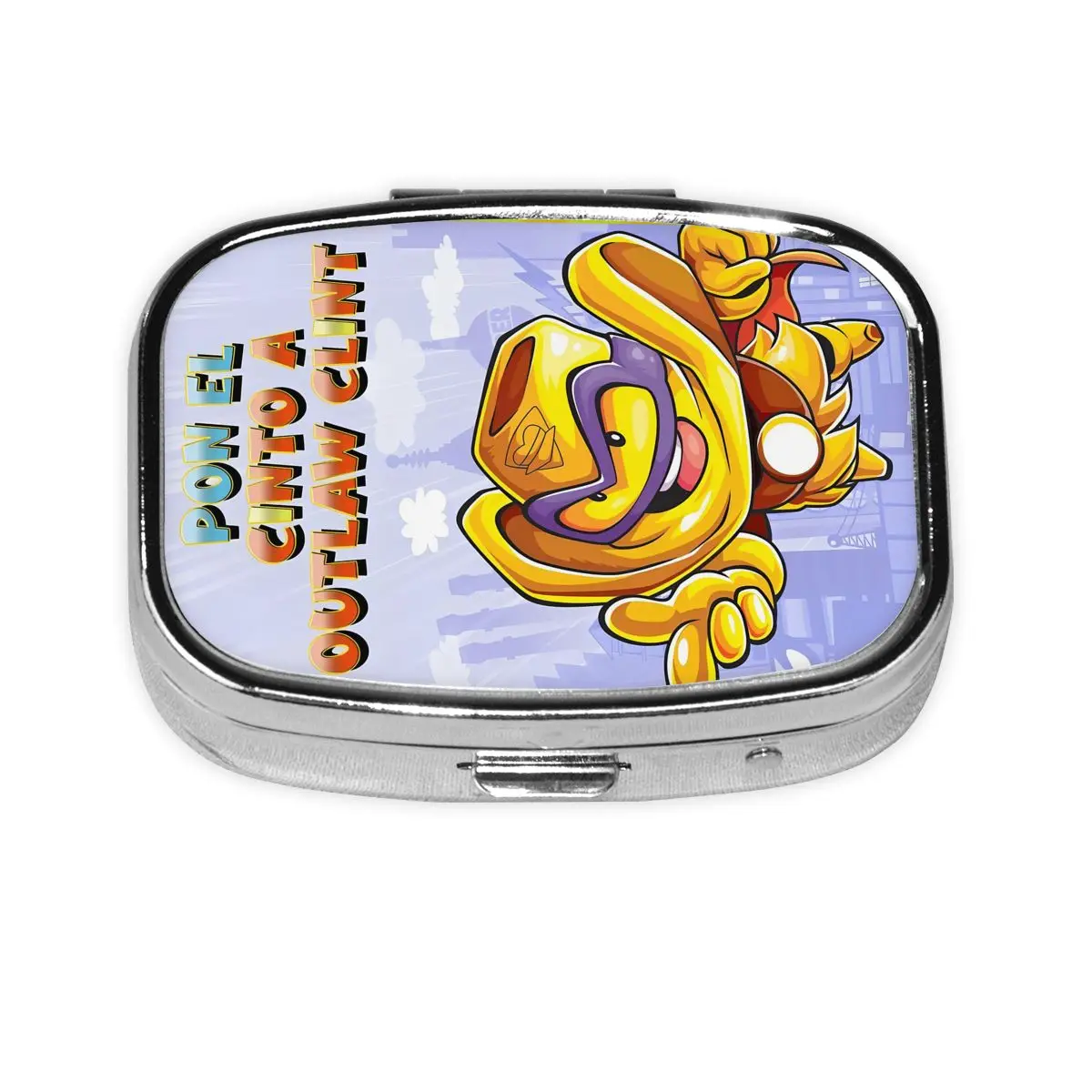 

Supers Zingses квадратная коробка для таблеток, приключенческая игра с героями мультфильмов, маленький металлический органайзер для таблеток с 2 отделениями, диспенсер для аптечек